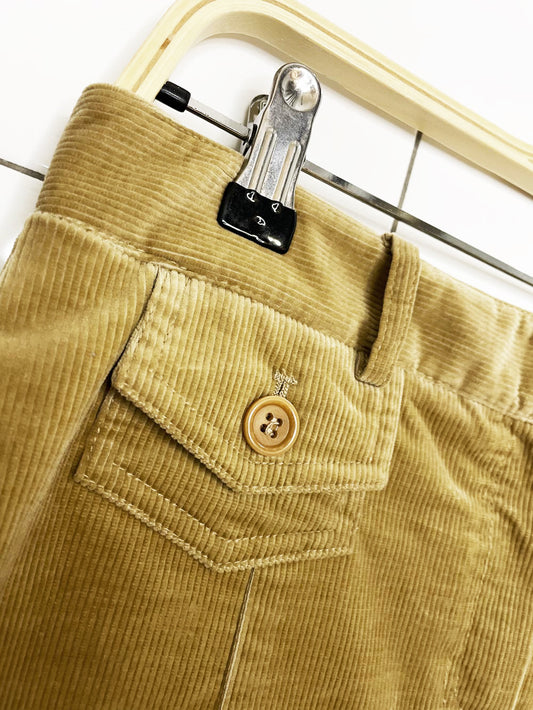 vintage 00s theory corduroy flare knee-length skirt | made in usa