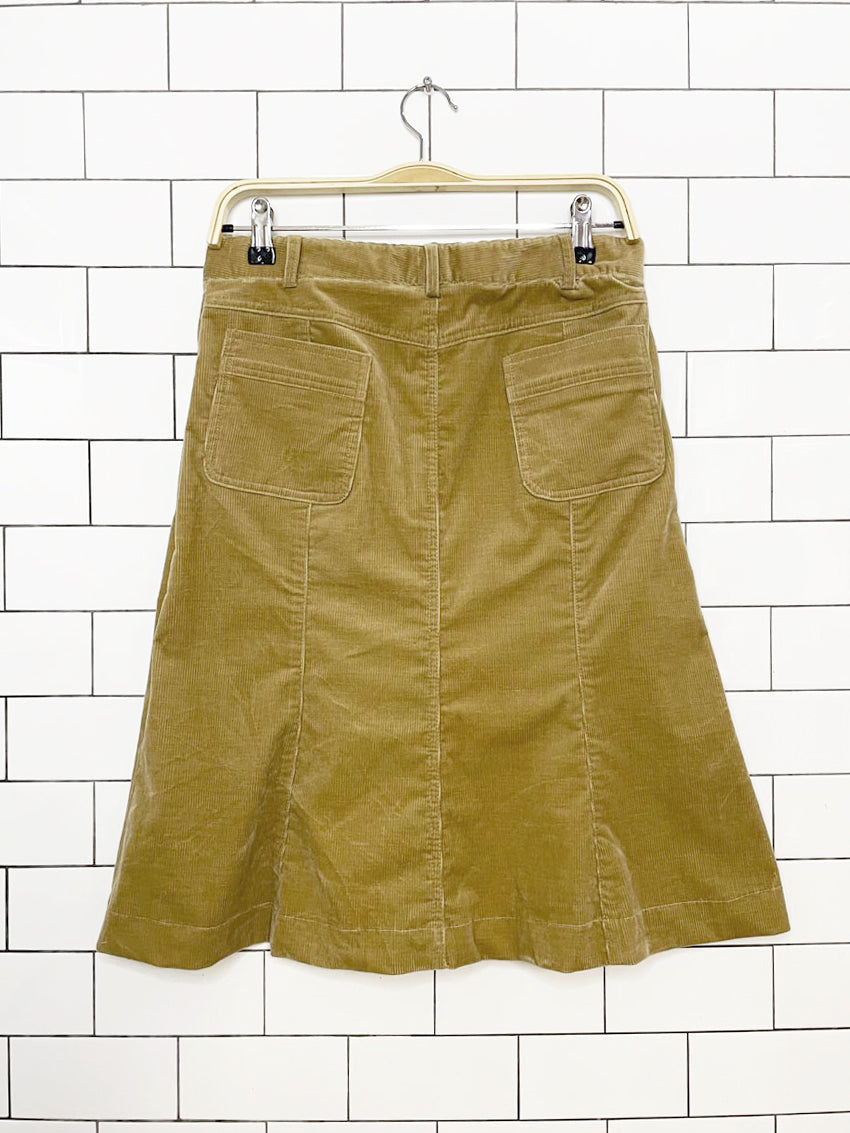 vintage 00s theory corduroy flare knee-length skirt | made in usa
