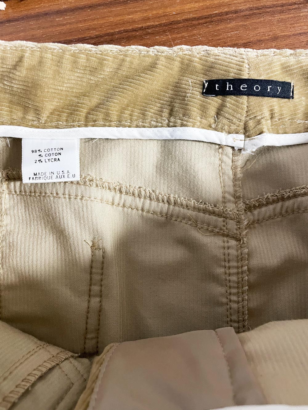 vintage 00s theory corduroy flare knee-length skirt | made in usa
