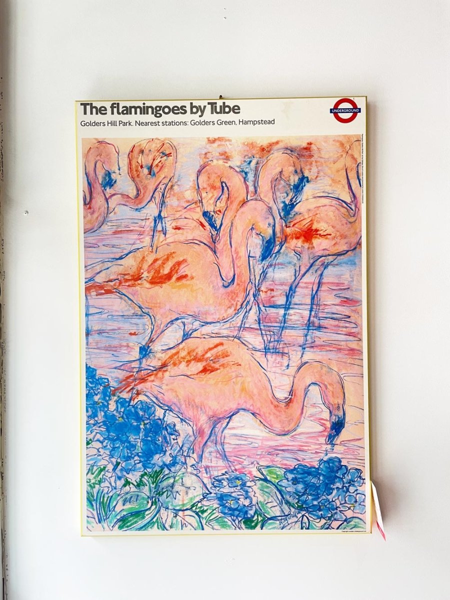 vintage 00s london underground the flamingos by tube mounted 1987 print - good market thrift store