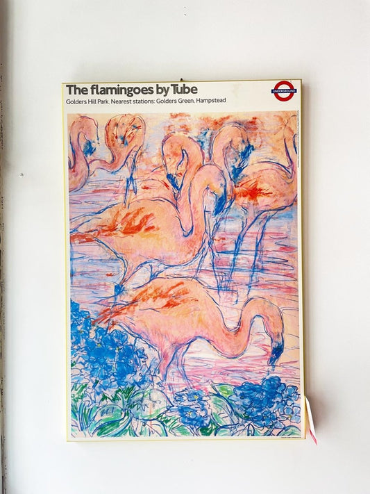 vintage 00s london underground the flamingos by tube mounted 1987 print - good market thrift store