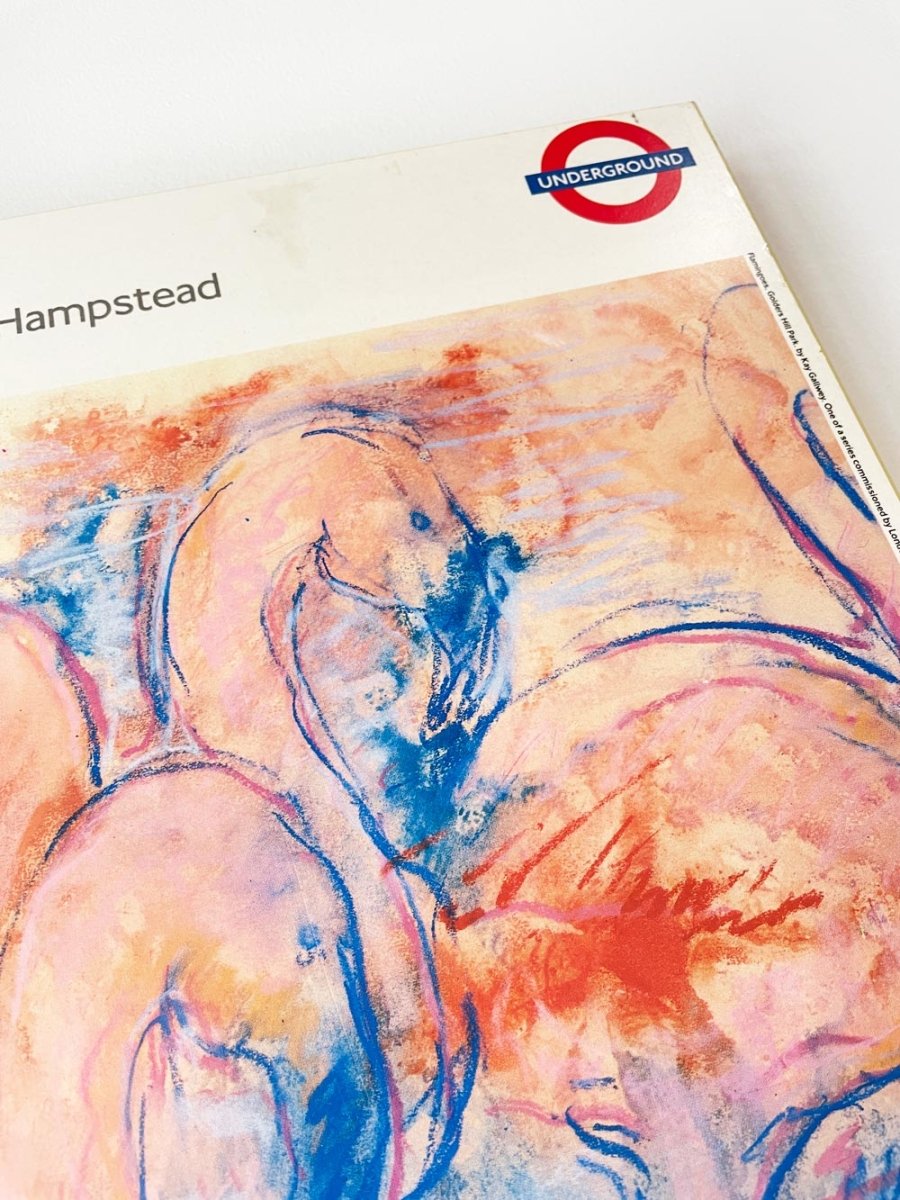 vintage 00s london underground the flamingos by tube mounted 1987 print - good market thrift store