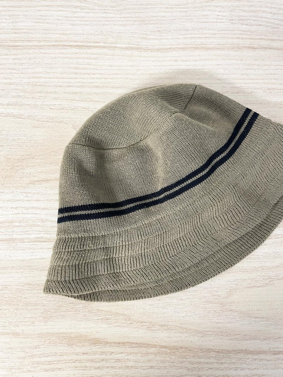 vintage 90s knit woven stripe bucket hat - good market thrift store