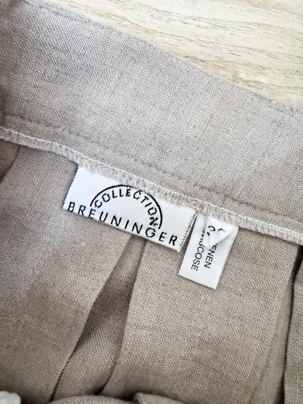 vintage collection breuninger linen-blend pleated full button maxi skirt