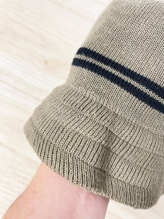 vintage 90s knit woven stripe bucket hat - good market thrift store