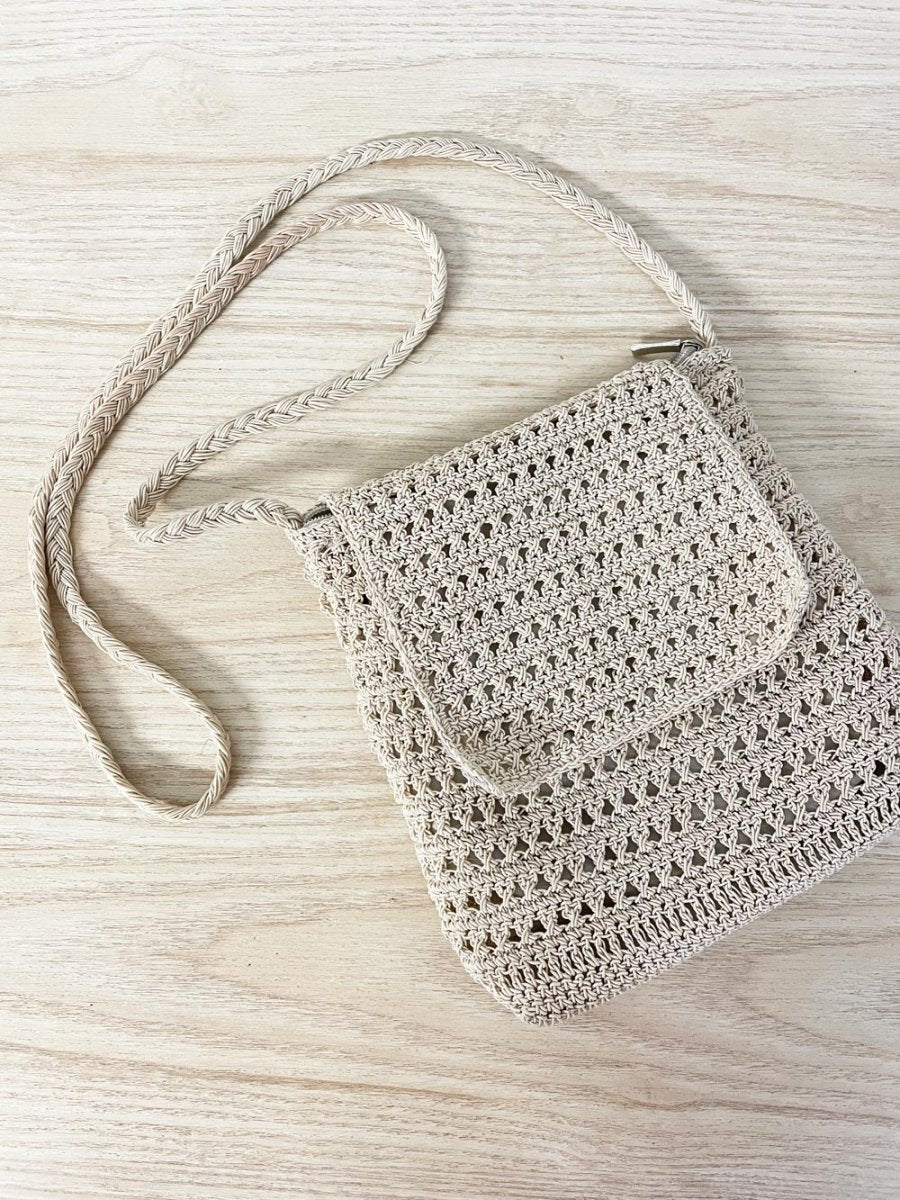 y2k crochet crossbody bag - good market thrift store