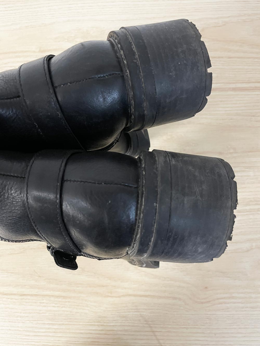 naturalizer jagger leather mid - calf zip buckle moto boots - good market thrift store