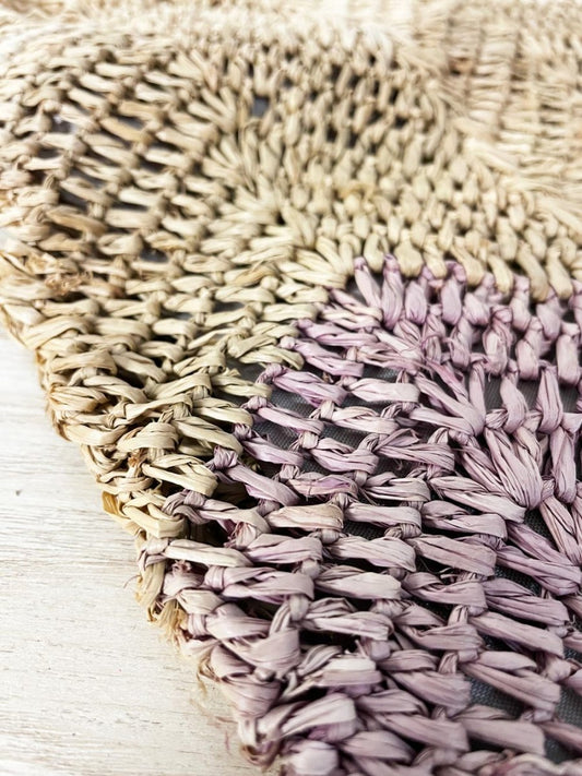 vintage straw zig - zag shoulder tote - good market thrift store