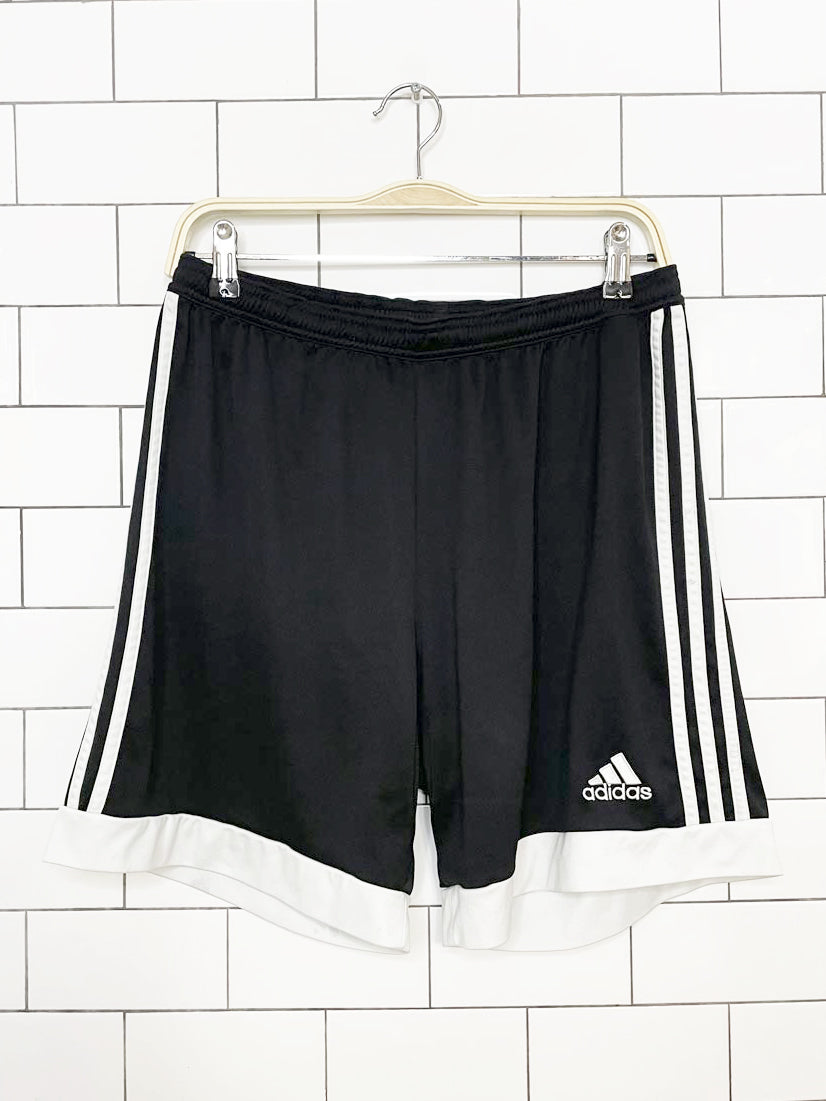 adidas three stripes sporty cuffed prep athletic shorts