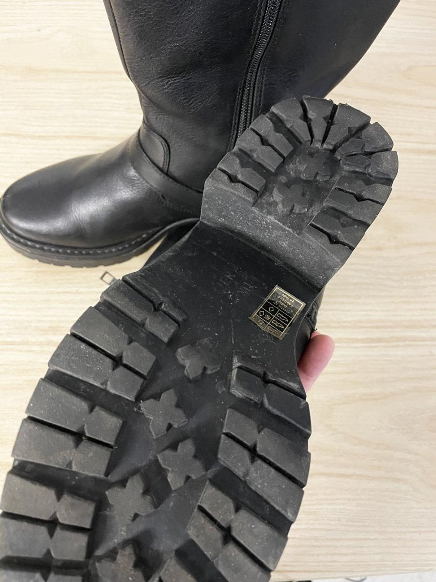 naturalizer jagger leather mid - calf zip buckle moto boots - good market thrift store