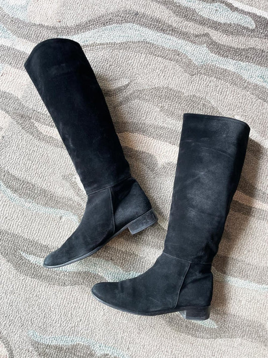 vintage browns couture lambskin suede tall leather boots - good market thrift store