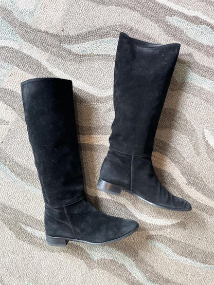 vintage browns couture lambskin suede tall leather boots - good market thrift store