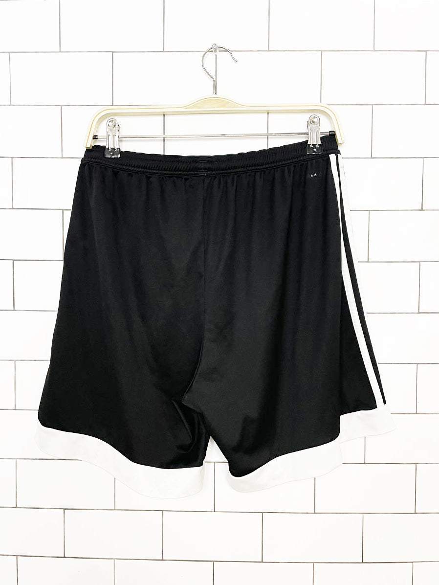 adidas three stripes sporty cuffed prep athletic shorts