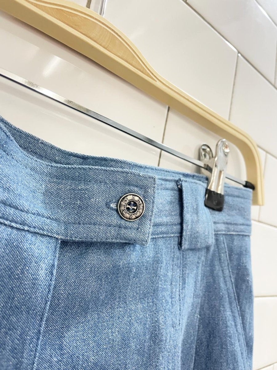 vintage 90s mélanie lyne utility denim shirt and pleated denim trouser set - good market thrift store