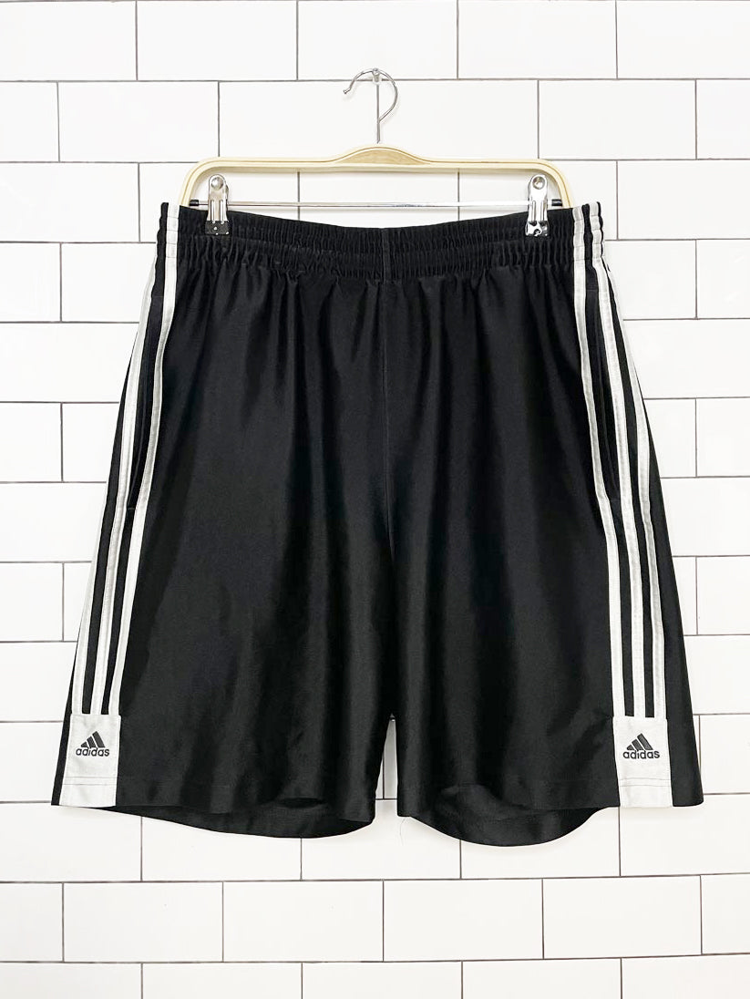 adidas three stripes sateen stripe sporty prep athletic shorts
