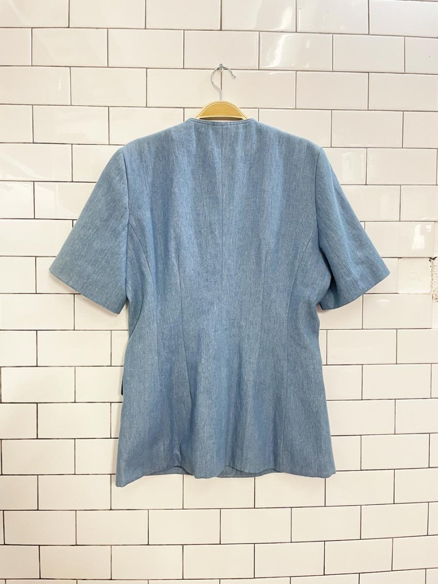 vintage 90s mélanie lyne utility denim shirt and pleated denim trouser set - good market thrift store