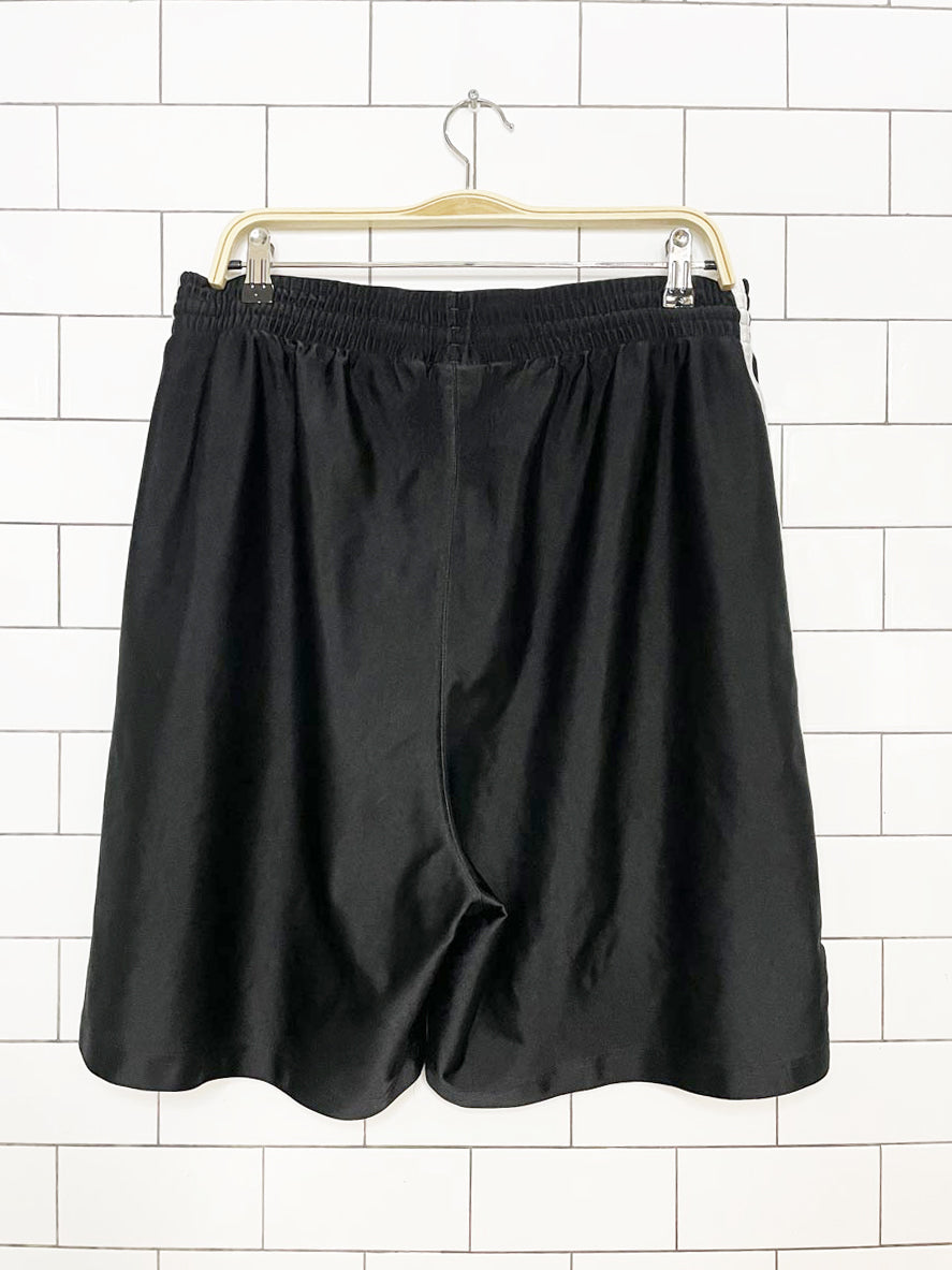 adidas three stripes sateen stripe sporty prep athletic shorts