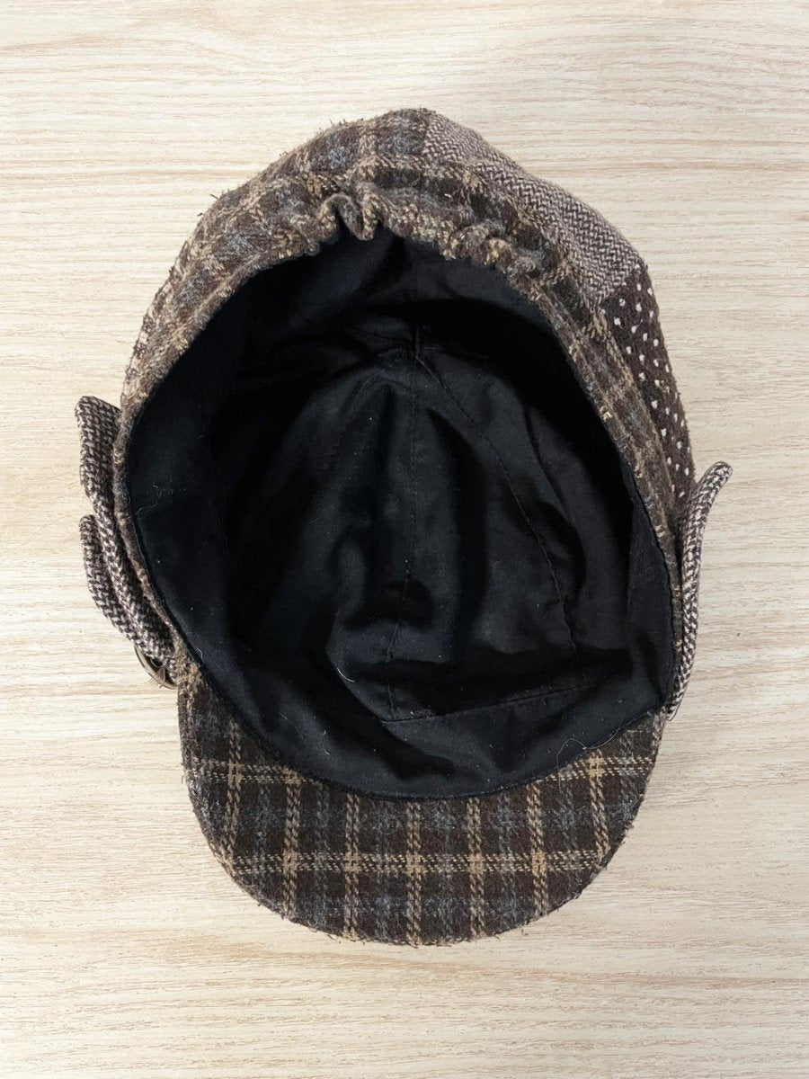 y2k patchwork tweed newsboy cap - good market thrift store