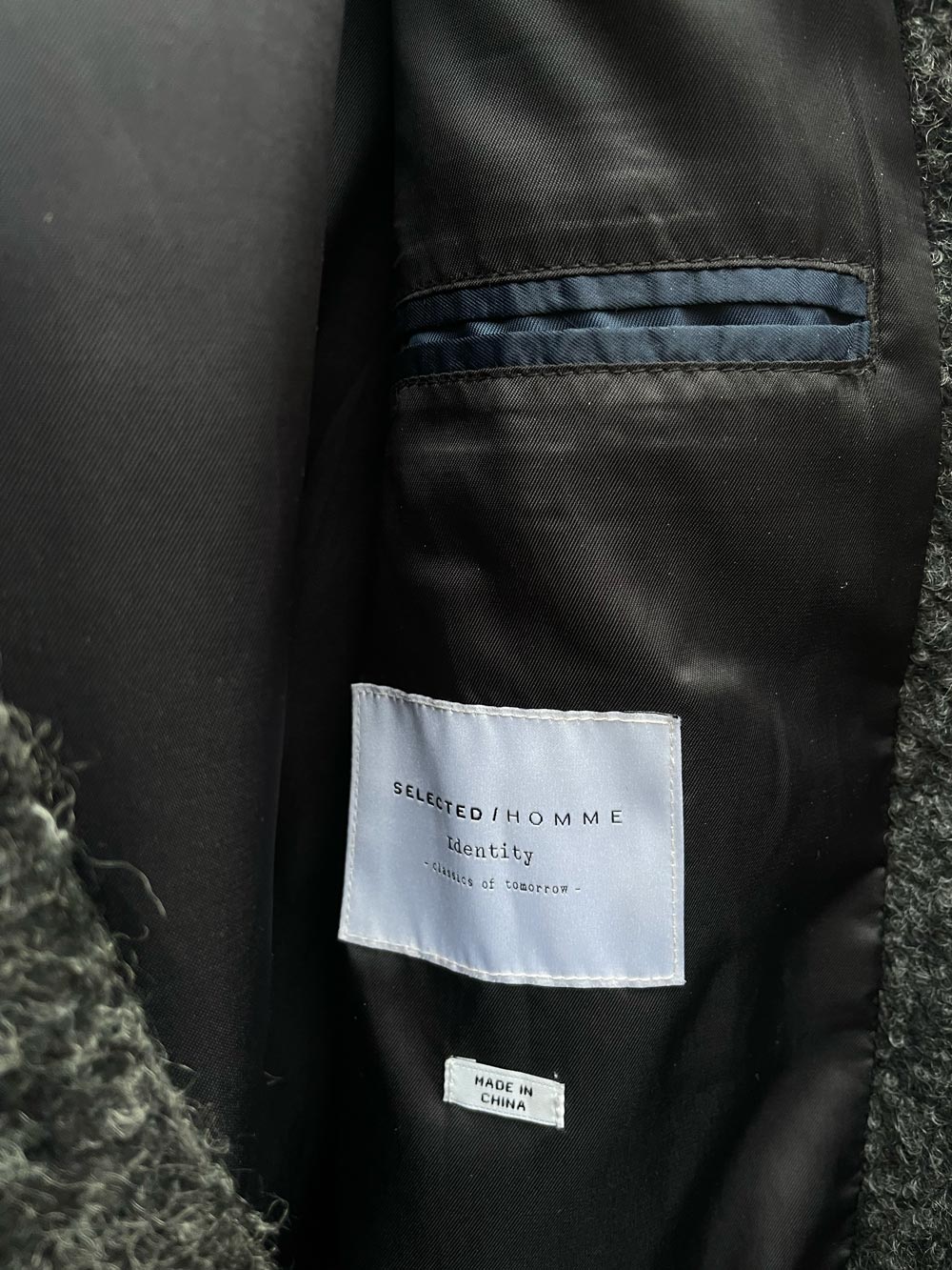 selected homme brove wool-blend boucle coat