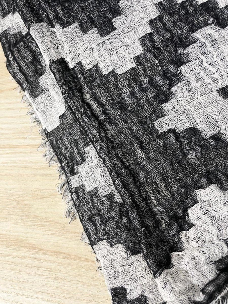 diamond mosaic gauze blanket scarf - good market thrift store
