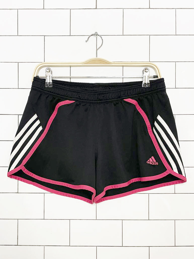 adidas three stripes pink sporty prep athletic short shorts