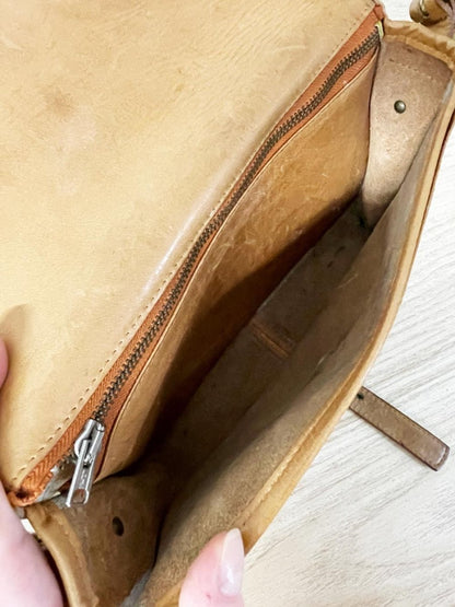 vintage leather saddle bag - good market thrift store