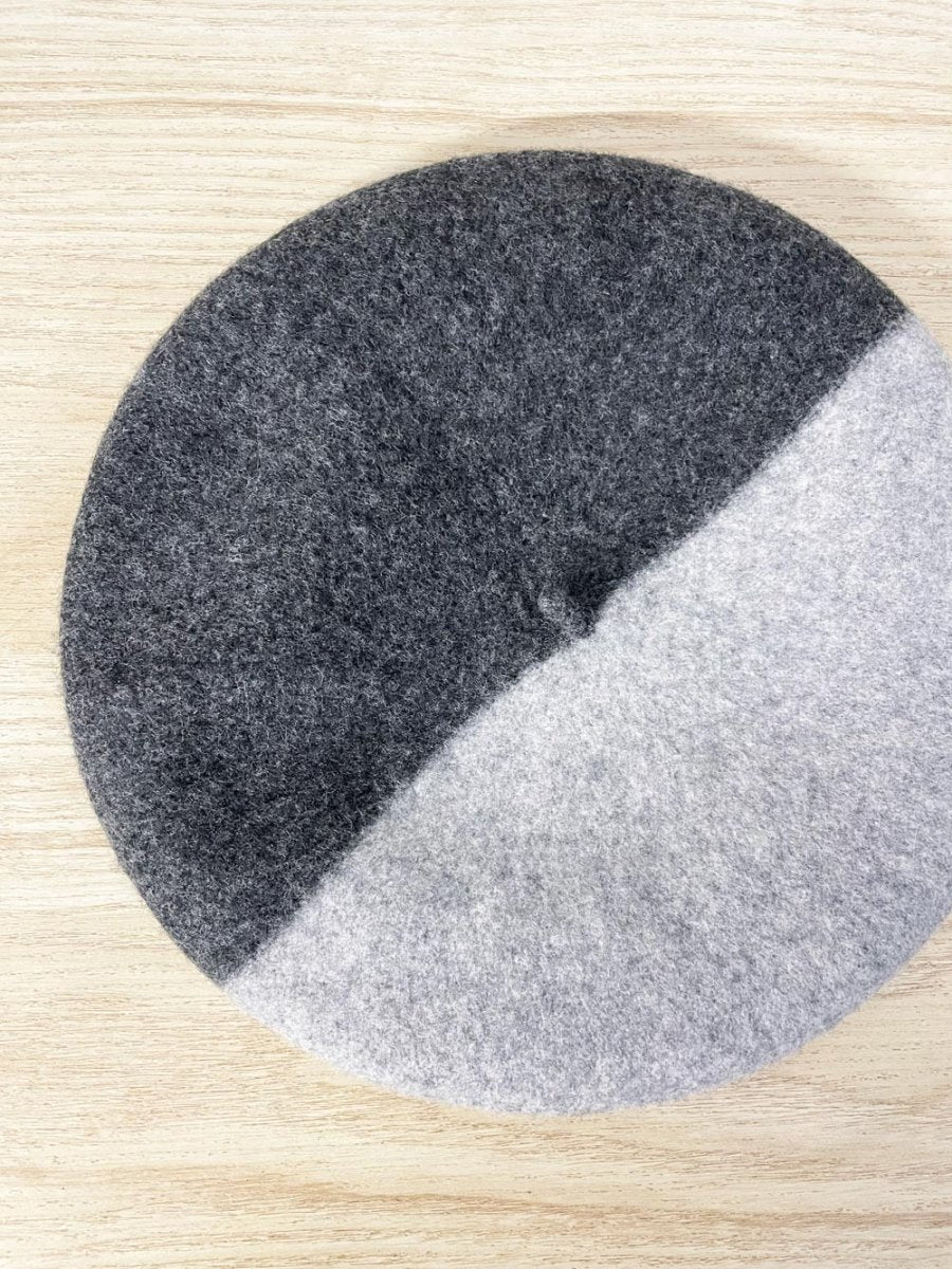 hat attack two - tone wool beret - good market thrift store