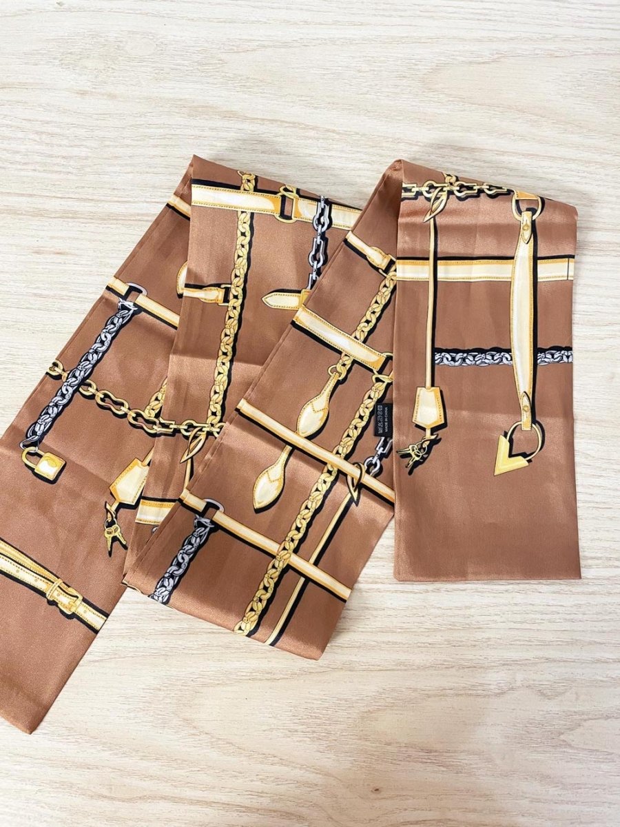 satin equestrian hair/neck scarf - good market thrift store