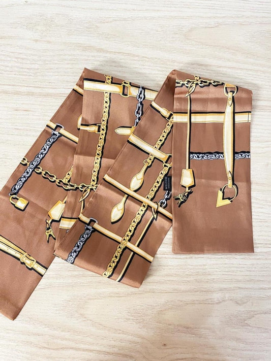 satin equestrian hair/neck scarf - good market thrift store