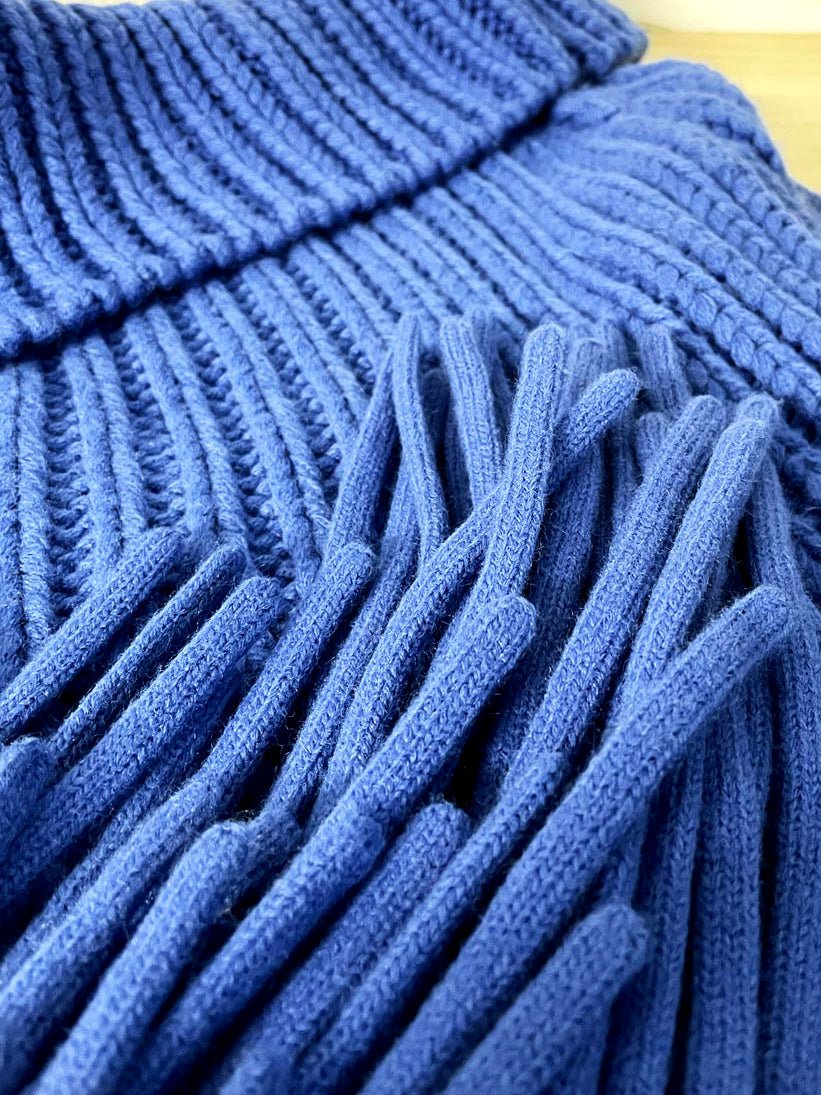 saopaulo chunky knit fringe shawl scarf - good market thrift store