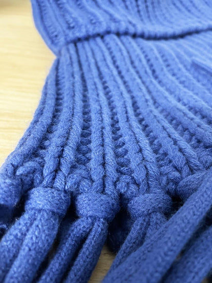 saopaulo chunky knit fringe shawl scarf - good market thrift store