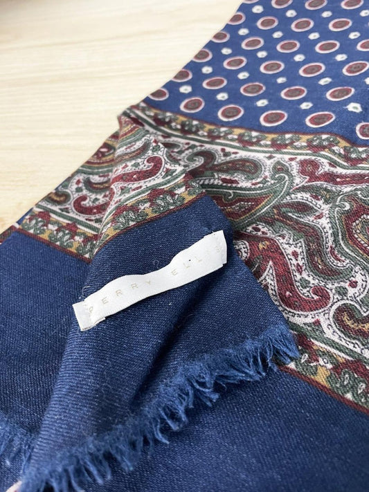 vintage perry ellis wool paisley medallion menswear scarf - good market thrift store