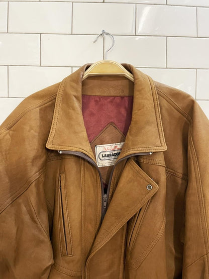 vintage labrador butter leather bomber jacket - good market thrift store