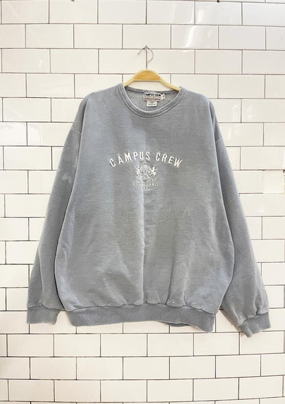 vintage 90s campus crew embroidered logo cottage crew - good market thrift store