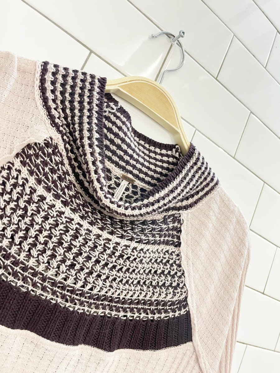 free people snow day knit trim balloon sleeve thermal top - good market thrift store