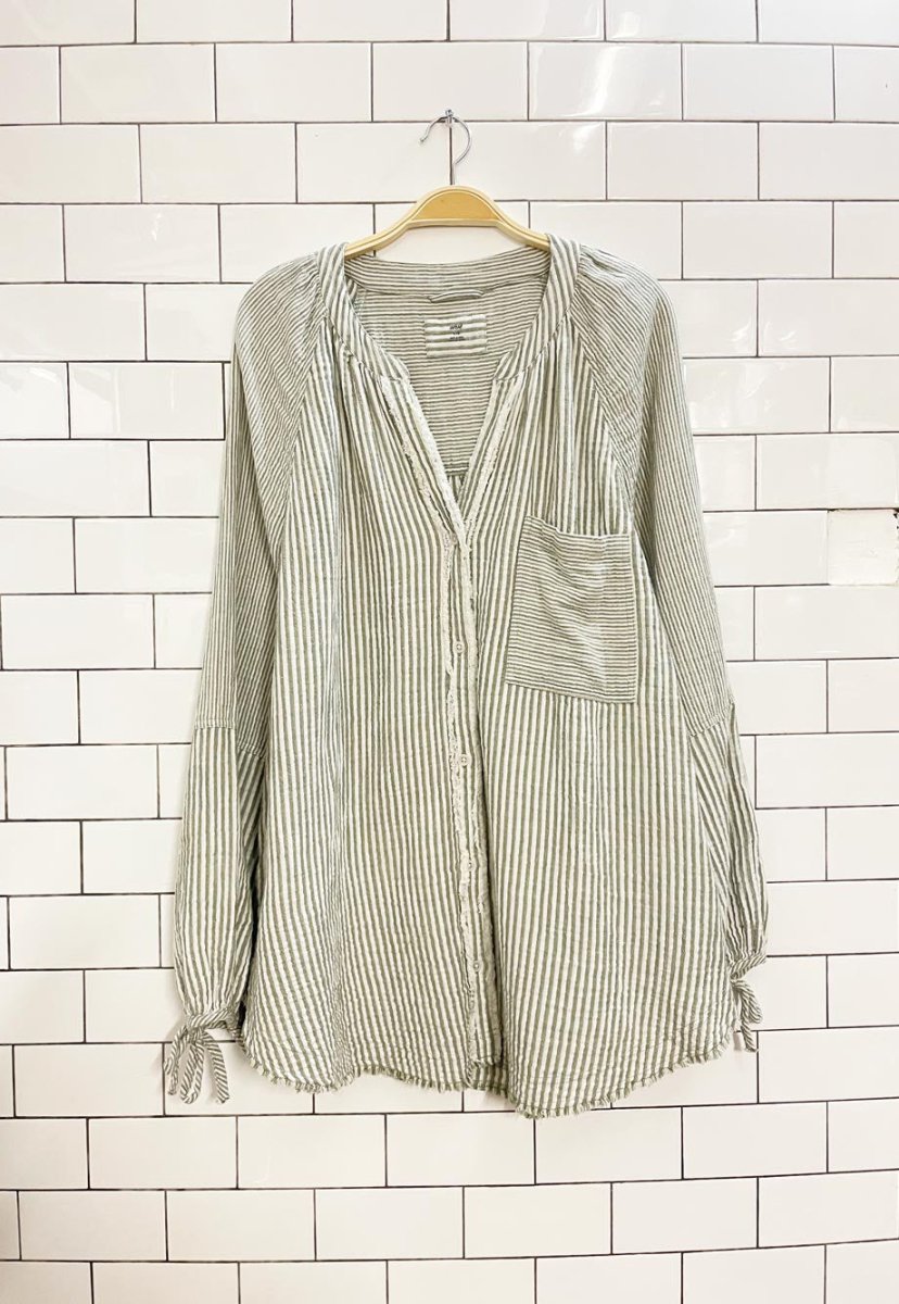 aerie daybreak gauze cotton cover up shirt - good market thrift store