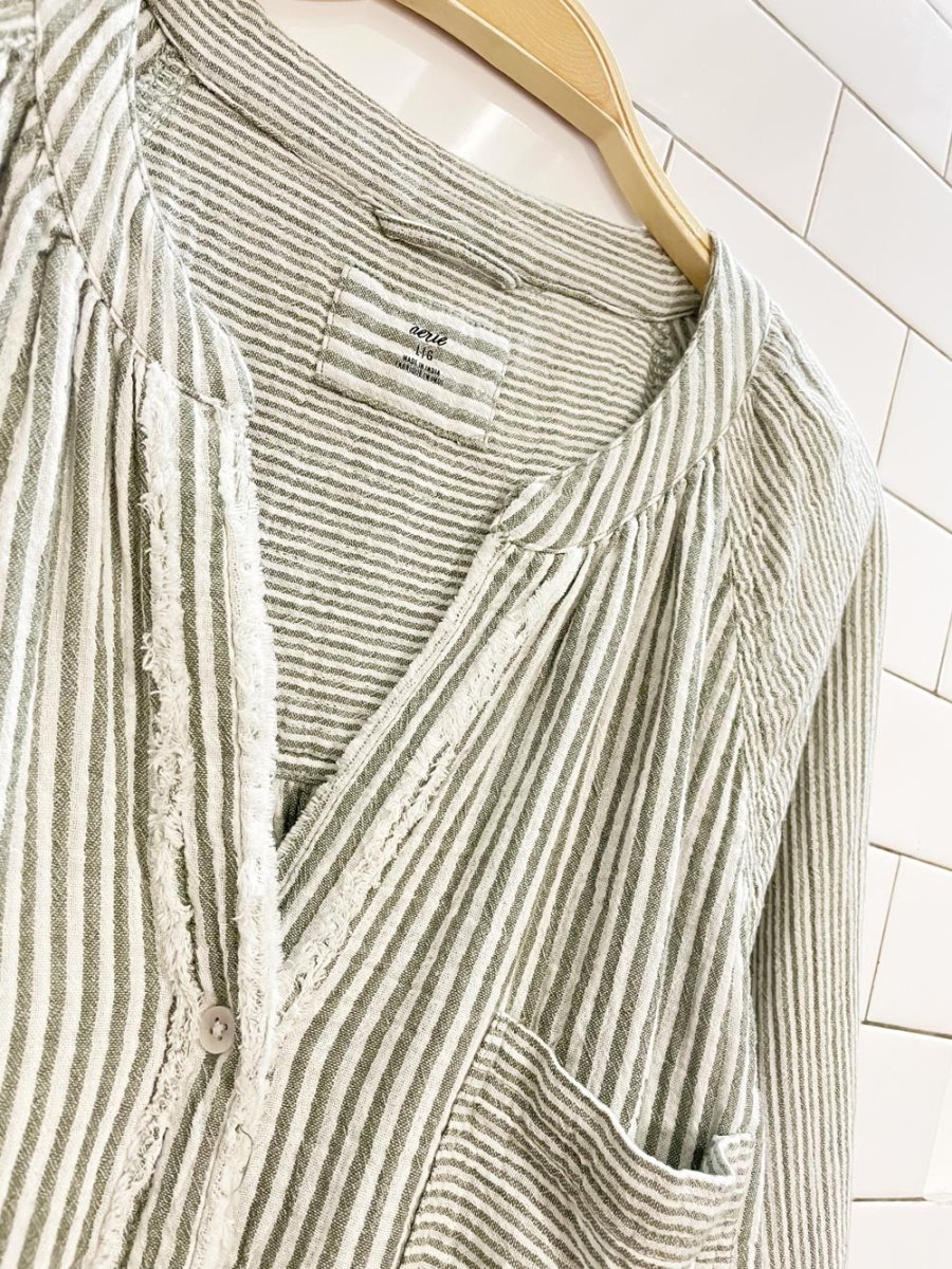 aerie daybreak gauze cotton cover up shirt - good market thrift store