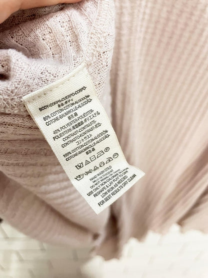 free people snow day knit trim balloon sleeve thermal top - good market thrift store