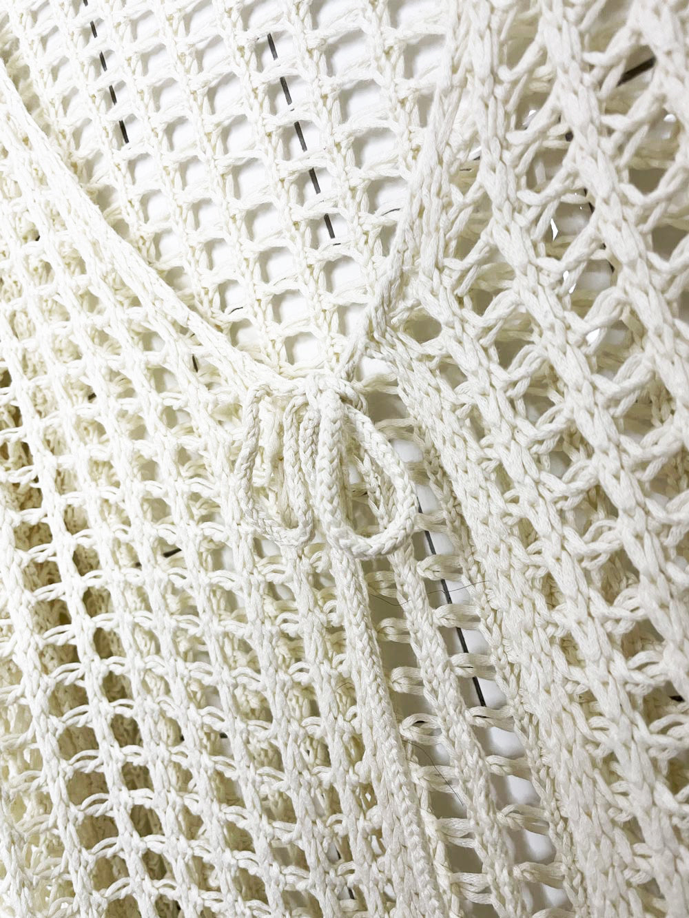 vintage loose crochet knit open cardigan cover up