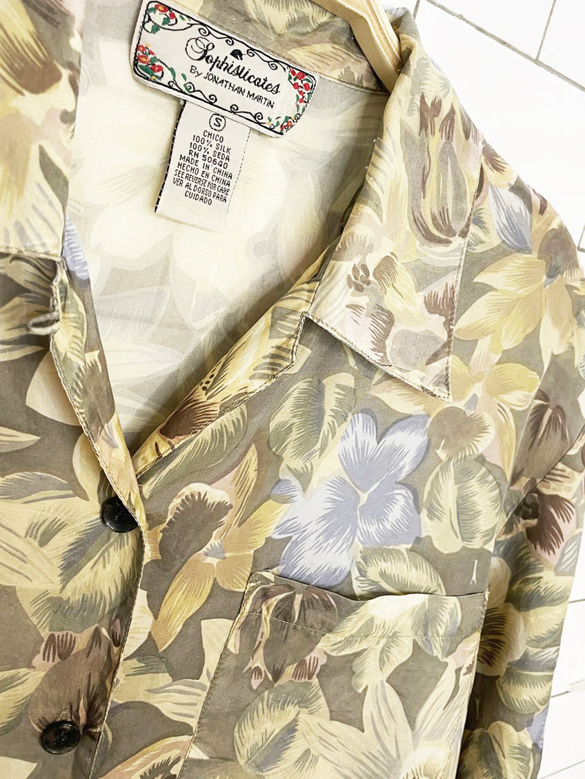 x2 vintage sophisticates 100% silk resort shirt + shorts set | jonathon martin