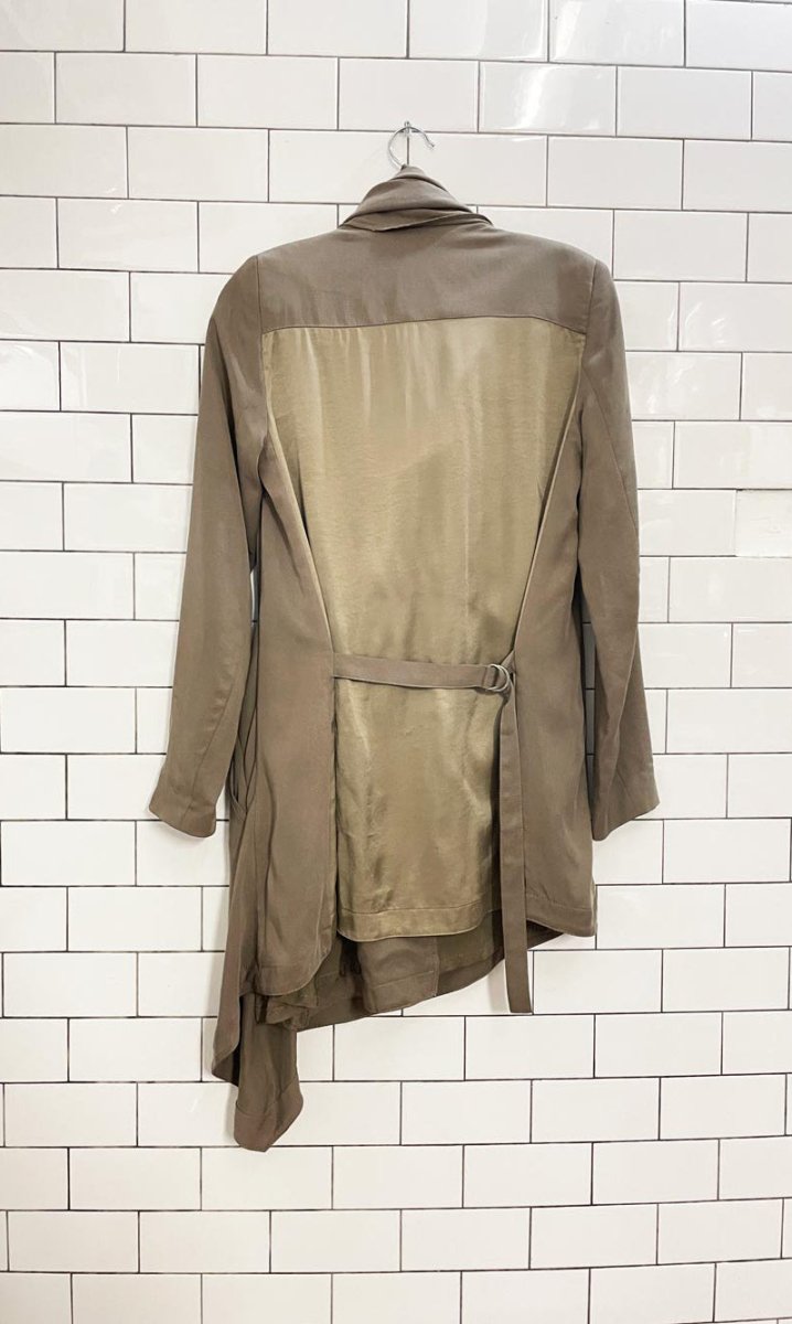 all saints asymmetrical drape front trench coat - good market thrift store