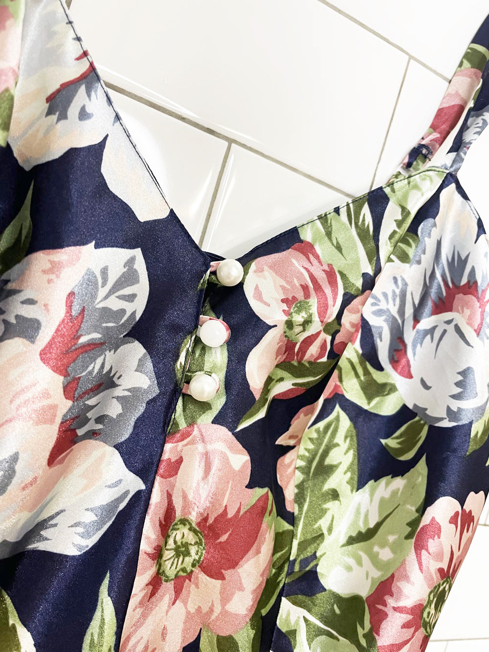 vintage lingerie cacique satin floral romper