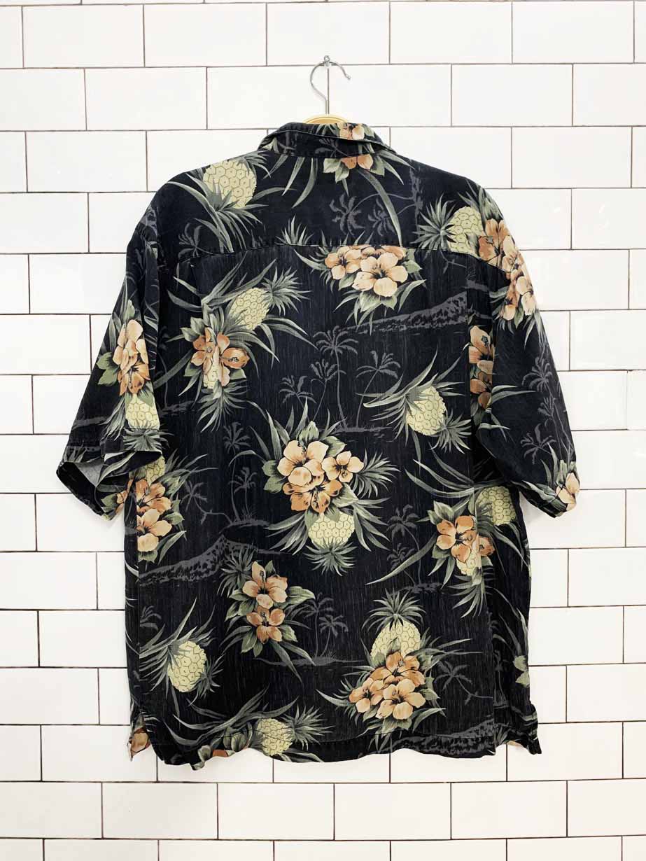 vintage tommy bahama 100% silk full button cabana shirt