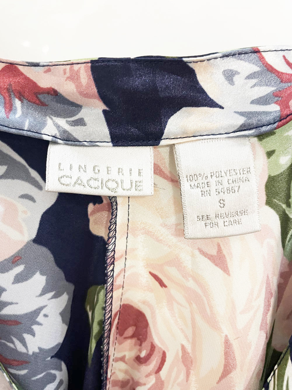 vintage lingerie cacique satin floral romper