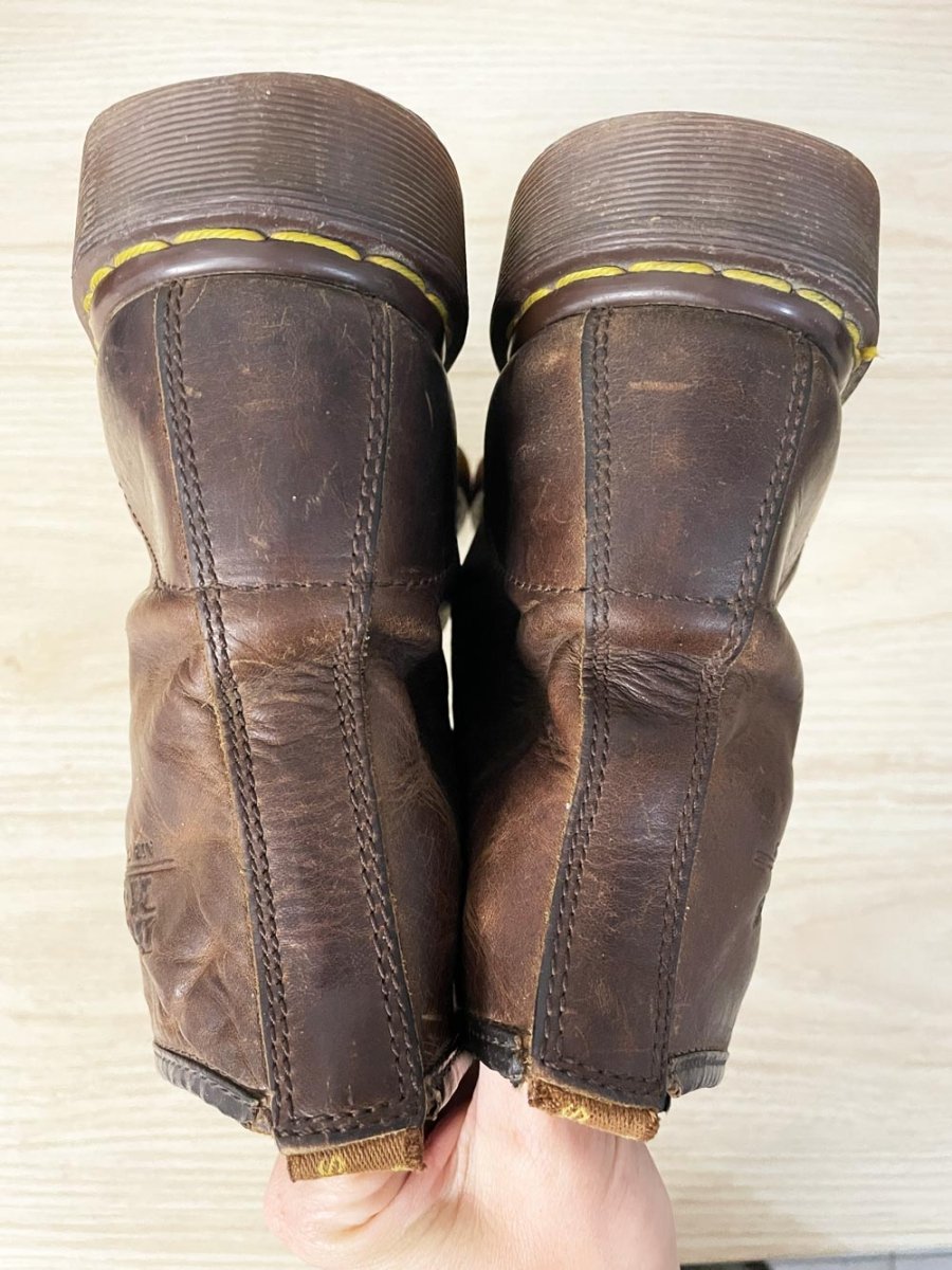 vintage late 90s doc martens 8 - eye oiled leather boots | made in England - good market thrift store
