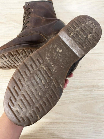 vintage late 90s doc martens 8 - eye oiled leather boots | made in England - good market thrift store