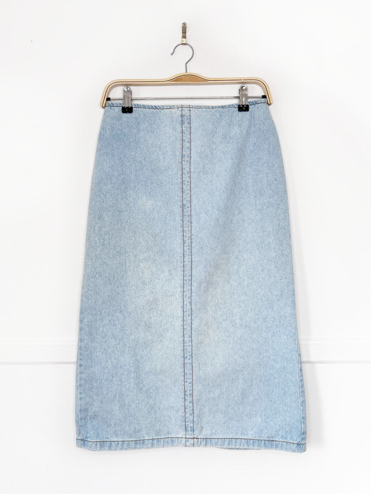 max mara back zip denim midi skirt | made in Italy