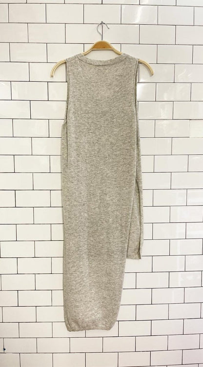 anthro white crow hi lo light knit vest - good market thrift store