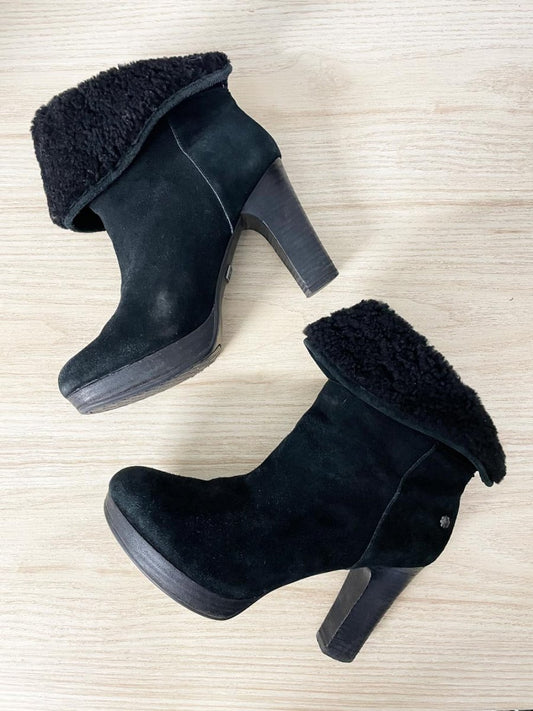 ugg dandelion sheepskin heeled suede boots - good market thrift store