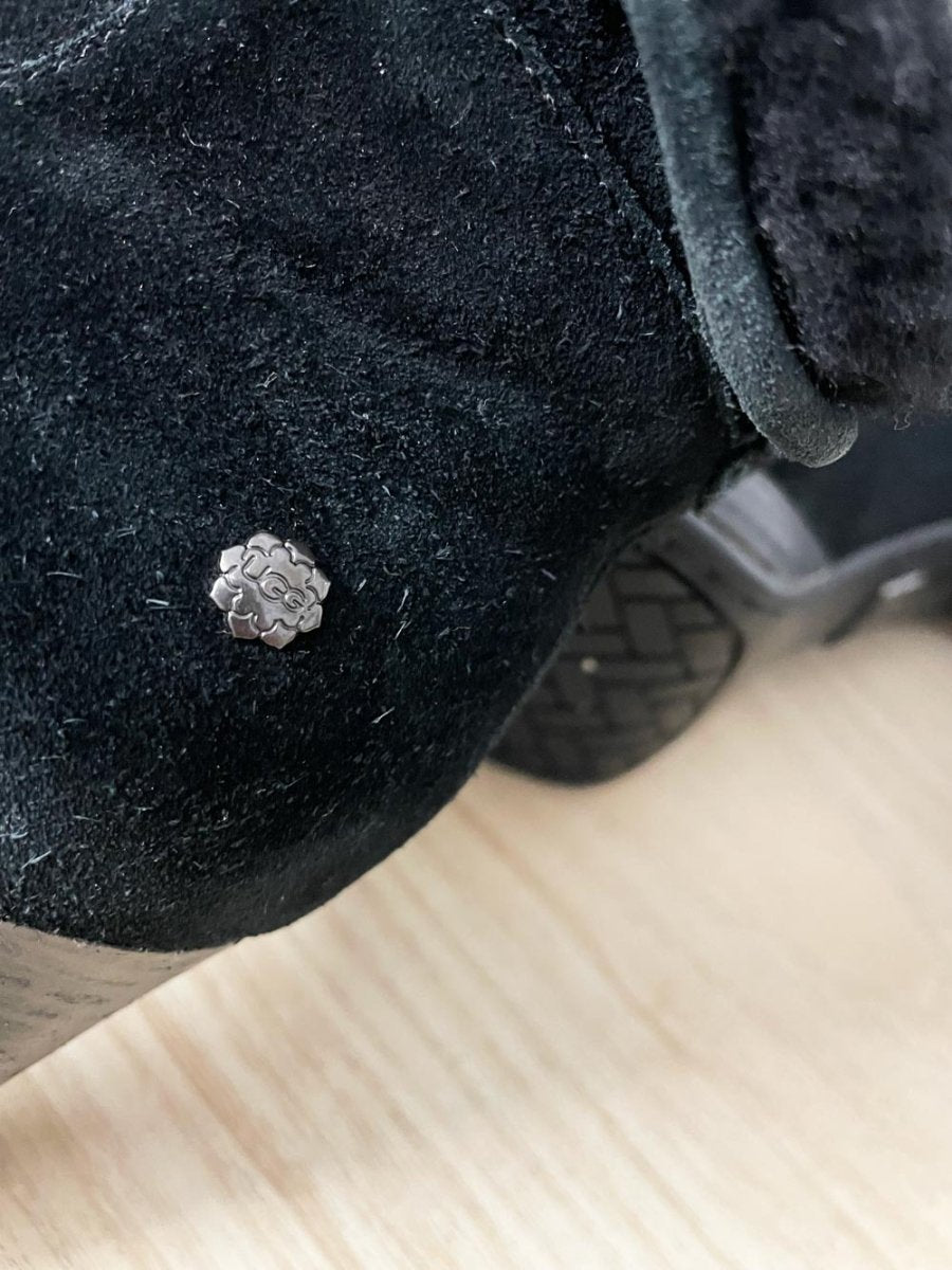 ugg dandelion sheepskin heeled suede boots - good market thrift store